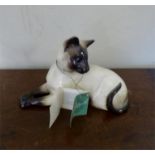 Beswick pottery cat with original label