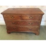 19thC Oak Chest of Drawers on Ogee Bracket Feet