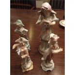Four 19thC continental bisque figurines