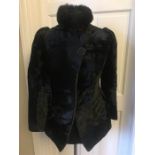 Vintage velvet jacket with fur collar, and beaded velvet waistcoat