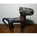 Benin bronze leopard 18cm high