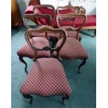 Set of five good quality walnut cabriole leg dining chairs