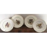 Four Bird Decorated Royal Worcester Plates