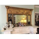 19thC gilt overmantle mirror