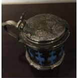Fretted silver mustard pot London 1856