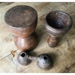 Three vintage tribal artefacts possibly West African musical instruments