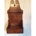 18th C Spoon Rack with Drawer