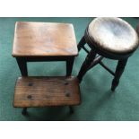 Three 19th C Stools