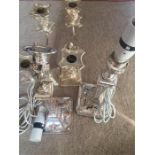 Pair of plated table candelabra and pair of candlesticks converted to electric