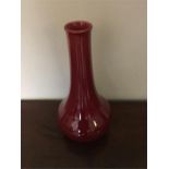 Burmantofts bottle vase deep red 25 cm high