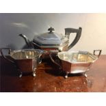 Three piece silver tea service, Sheffield 1946 Viners - 27.5gms ozt approx.