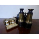 Pair MOP opera glasses by de Gouden and a pair of binoculars Pazos Rio de Janeiro