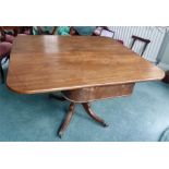 Victorian mahogany fold over pembroke table