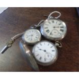 Three silver pocket watches