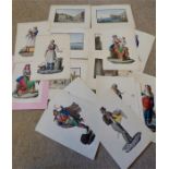 Collection of thirty seven 19th c watercolour drawings