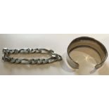 Two silver bracelets marked 925 - Weight - 2.28 ozt approx.