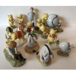 Sixteen Royal Doulton Winnie the Pooh collection figures Including Pooh and Piglet the windy day” WP