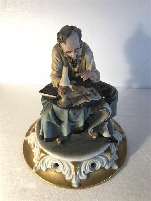 A capodimonte figure of a philatelist stamped Tyche ‘Tosca’