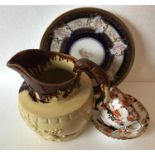 19th Century moulded jug, cup and saucer and plate