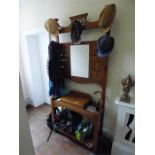 Good Edwardian oak hallstand