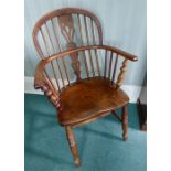 Yew wood windsor chair
