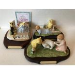Three Winnie the Pooh limited edition Royal Dalton figurines on stands
