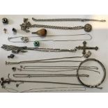 A quantity of silver jewellery including pandora charms etc.