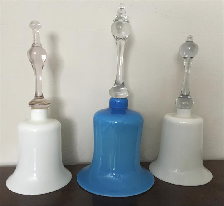 Three 19th c glass bells