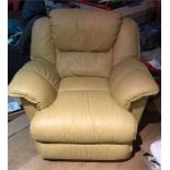 A Cream leather la-z-boy chair