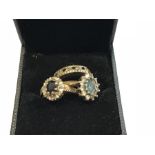 Three 9ct gold ladies gem set rings