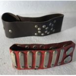 Leather choker and cuff worn at the isle of white festival - 1970