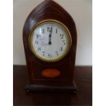 Edwardian inlaid mahogany mantle clock 22 cms high