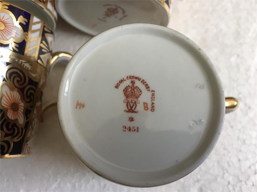 Six Royal Crown Derby and saucers - Image 2 of 2