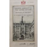 Framed menu for the United Nations Banquet at the Guildhall 1946 with Winston Churchill signature
