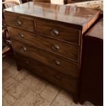 Georgian mahogany caddy top chest with splay bracket feet