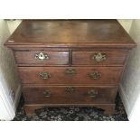 19th century oak chest of drawers bracket feet with original brass handles