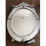 A 19thC cut glass wall mirror some faults
