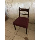 Set of 5 mahogany Trafalgar dining chairs with brass inlay