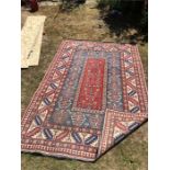 Hand knotted Kazak wool rug c2000 246 x 168 cms