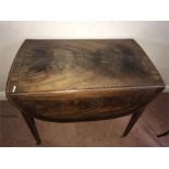 19th century mahogany Pembroke table with cross banding