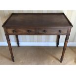 19th century mahogany dressing table with 2 drawers to front