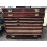 19th C mahogany plan chest