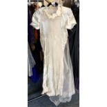 Vintage wedding dress, veil etc.