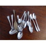 Eight various silver spoons all poor condition