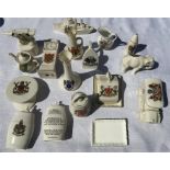 A quanity of crested ware including W.H.Goss, Arcadian, Victoria, Shelley etc.