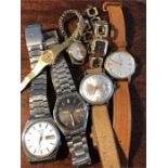 Four gents and three ladies wrist watches