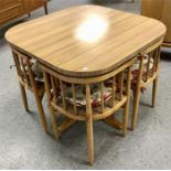 Mid century formica topped table and four chair cube