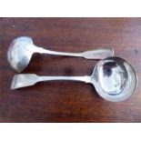 Pair of London silver ladles Joseph Wilmore 1798