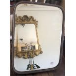 Silver plated toilet mirror 46 x 36 cms