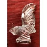 Lalique frosted glass Cockerel figure/ car mascot